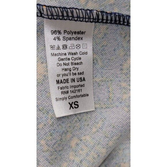 NWT LuLaRoe Cassie Skirt XS Blue Yellow Floral Pencil Yoga Waist Stretch NWOT - Picture 5 of 7